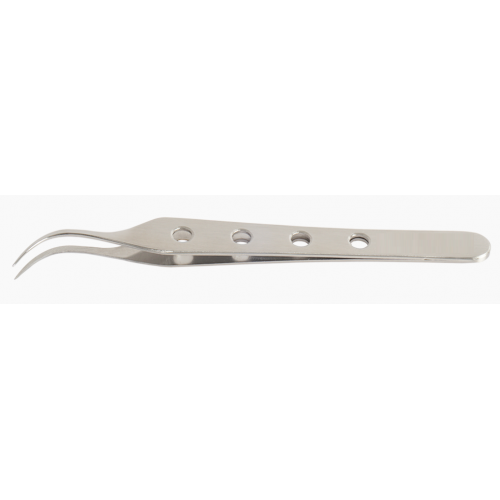 CURVED FORCEPS WITH HOLE (HORIZONTAL SERRATION TIP)